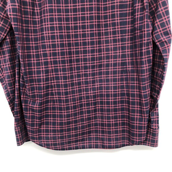 Gucci Men's Burgundy Plaid Checkered Long Sleeve Button Up Cotton Shirt size 17 - Picture 12 of 14